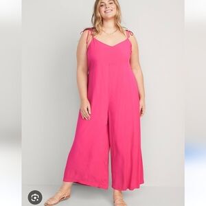 Old Navy Pink Wide-Leg Jumpsuit Flowing Design